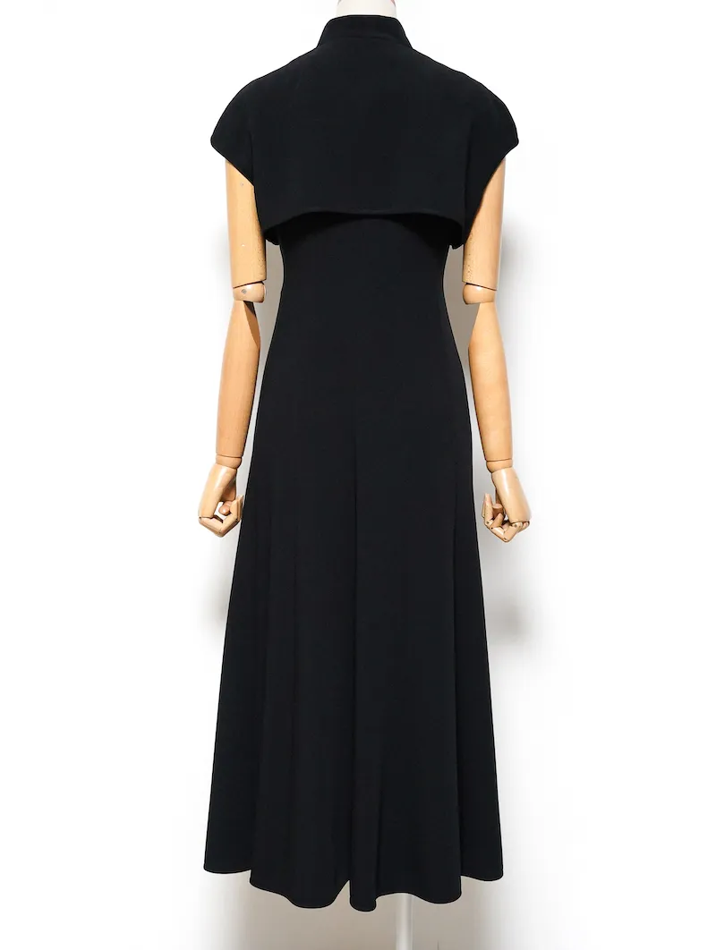 Mame Kurogouchi（マメ クロゴウチ） フレアホールドレスwithレザー