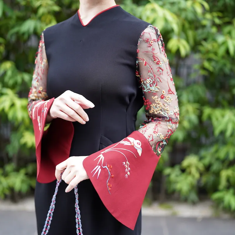 さこ※12/28-1/4発送不可です様 マメクロゴウチ レーススリーブドレス