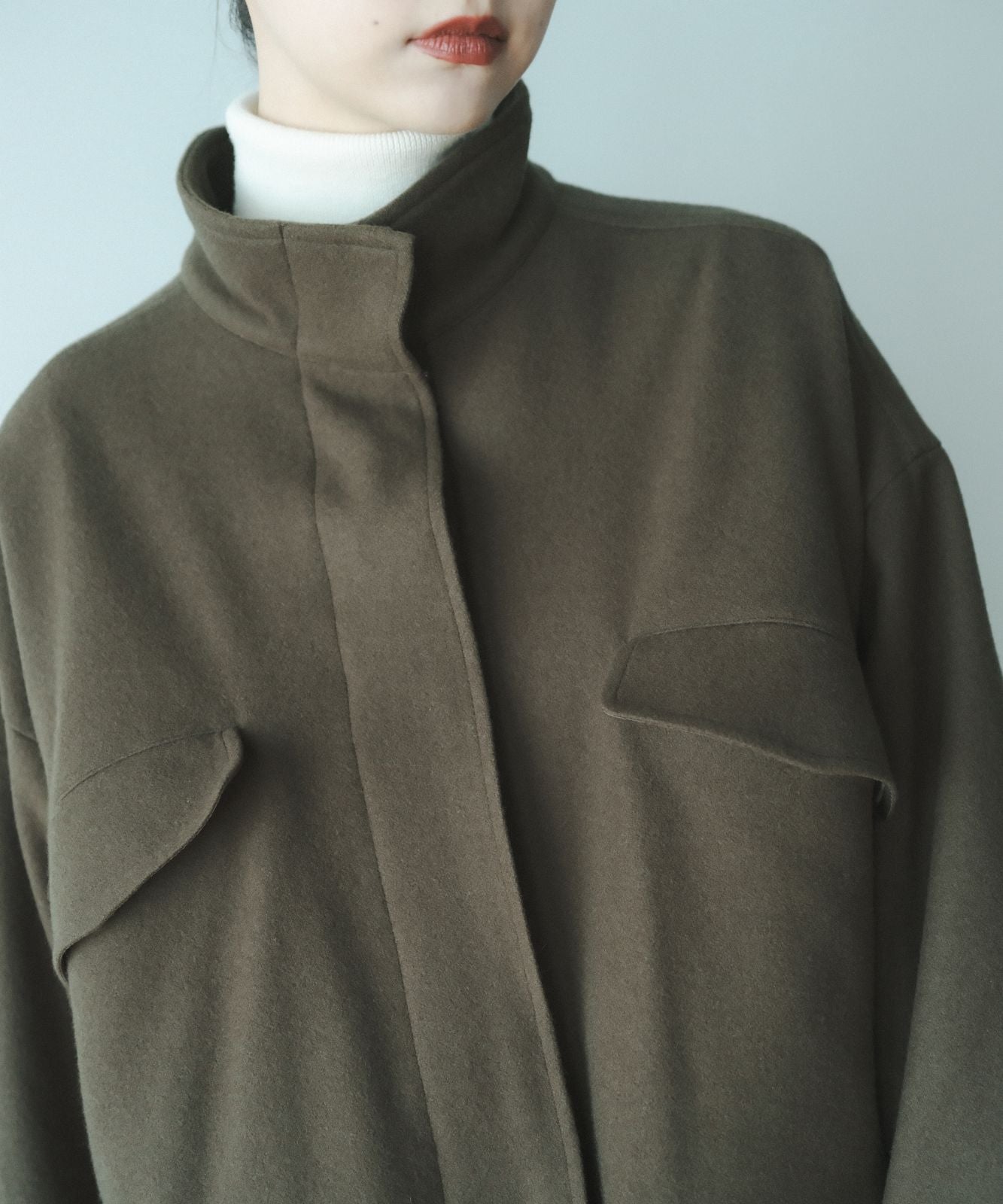 ≪通常販売≫melton stand collar half coat（メルトンスタンドカラー