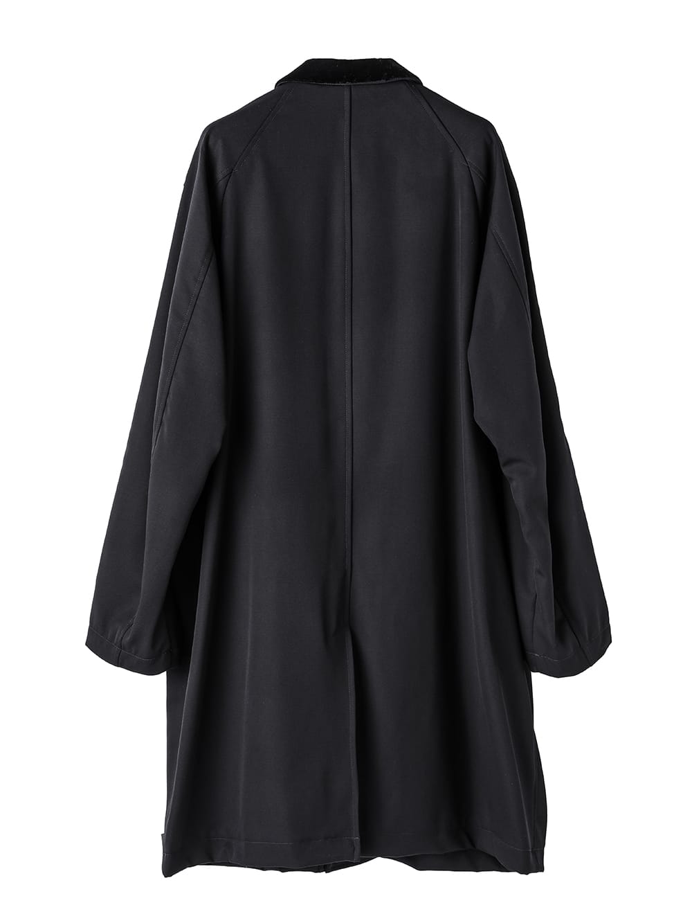 sj.0024AW25-black ベルベットカラーチェスターフィールドコート The