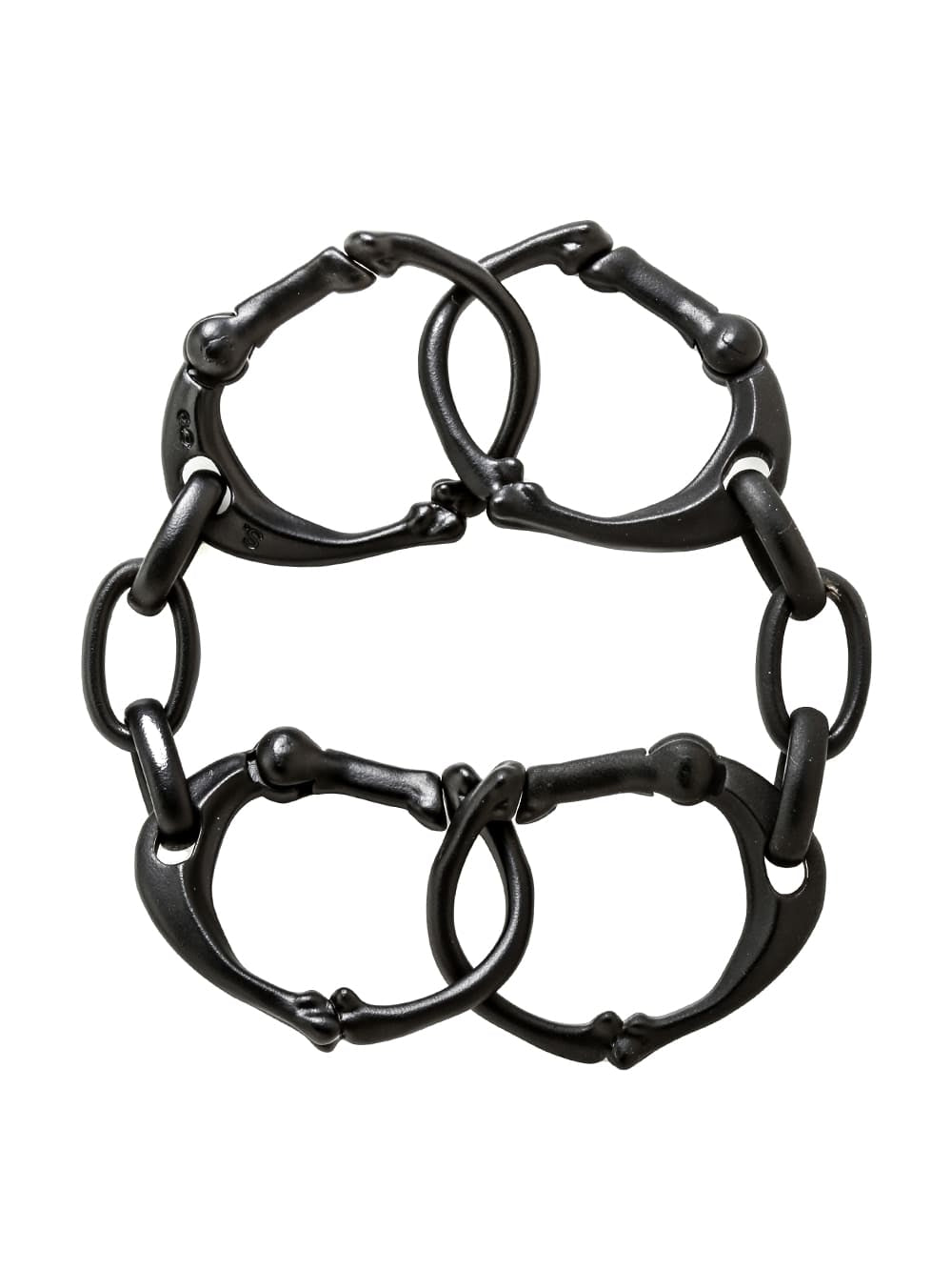 sspj.0022_black ボーンシェイプドカラビナブレスレット-L
