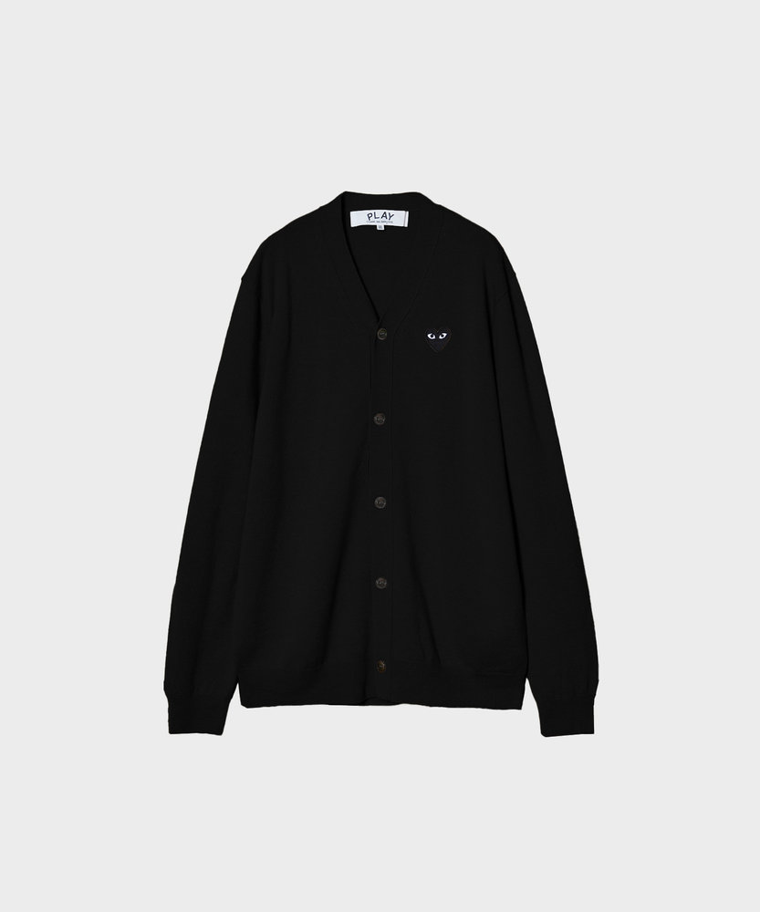 PLAY comme des garçonカーディガン 黒 ハート刺繍