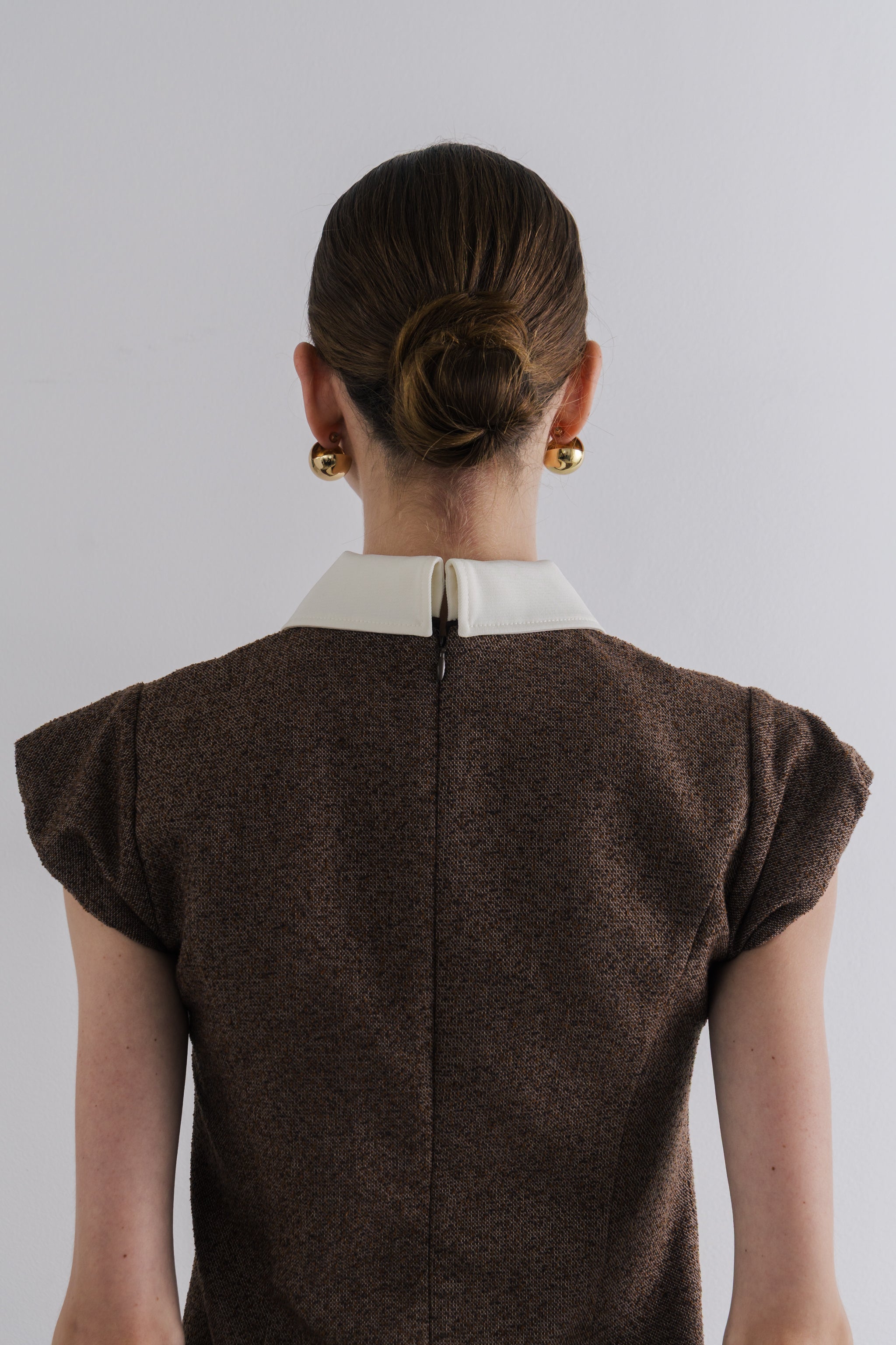 THE TOE Leopold Tweed Dress brown S