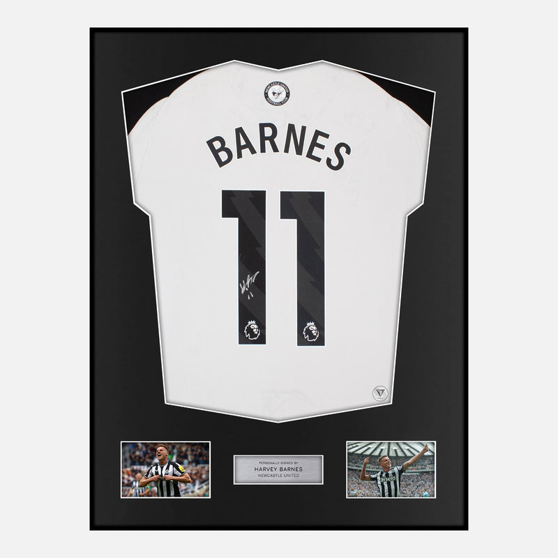 Framed Harvey Barnes Signed Newcastle United Shirt 2024-25 Home [Class
