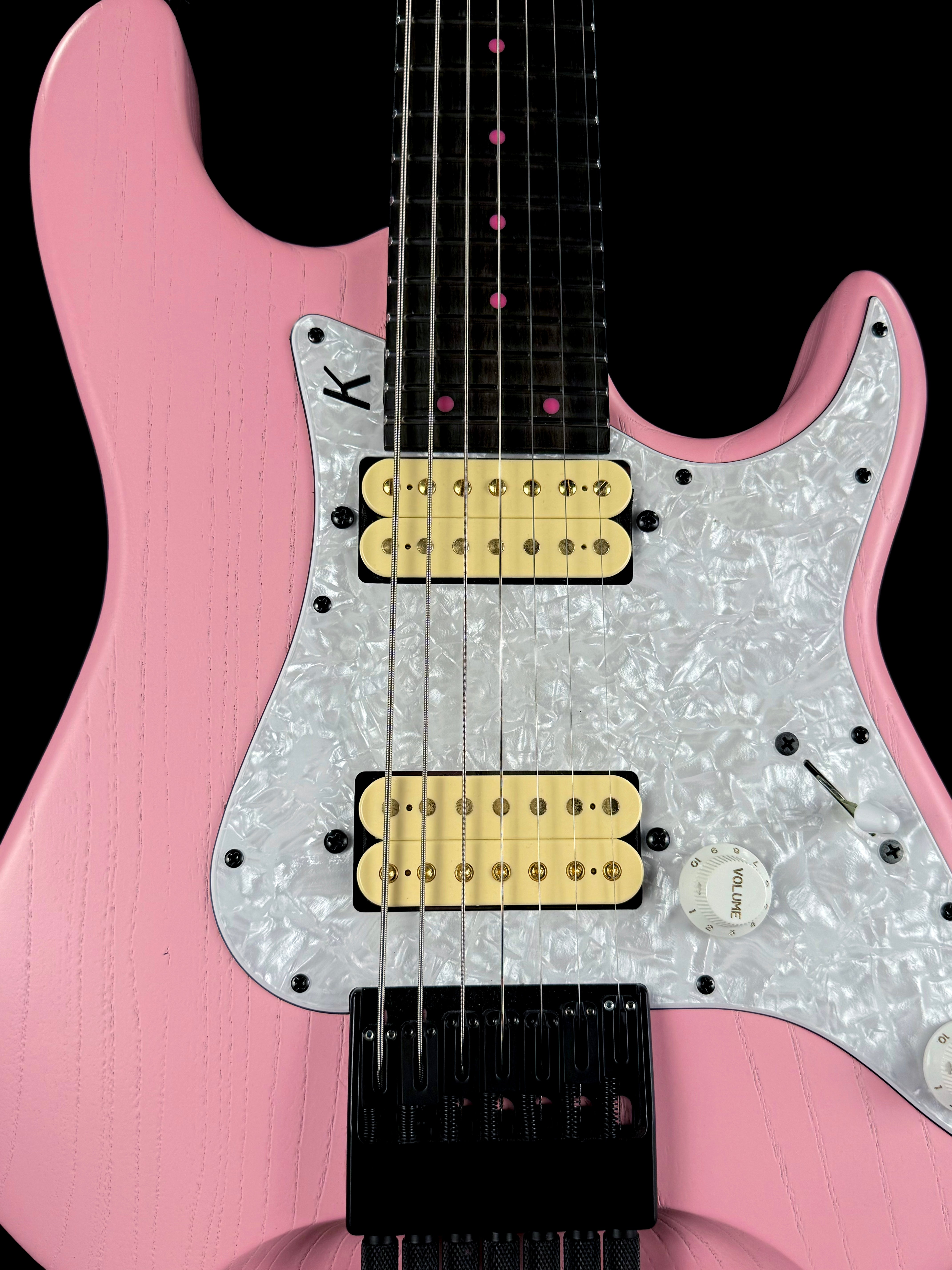 Kiesel Headless Delos 7 | Light Pink Raw Tone Satin – The Vibrato Bar