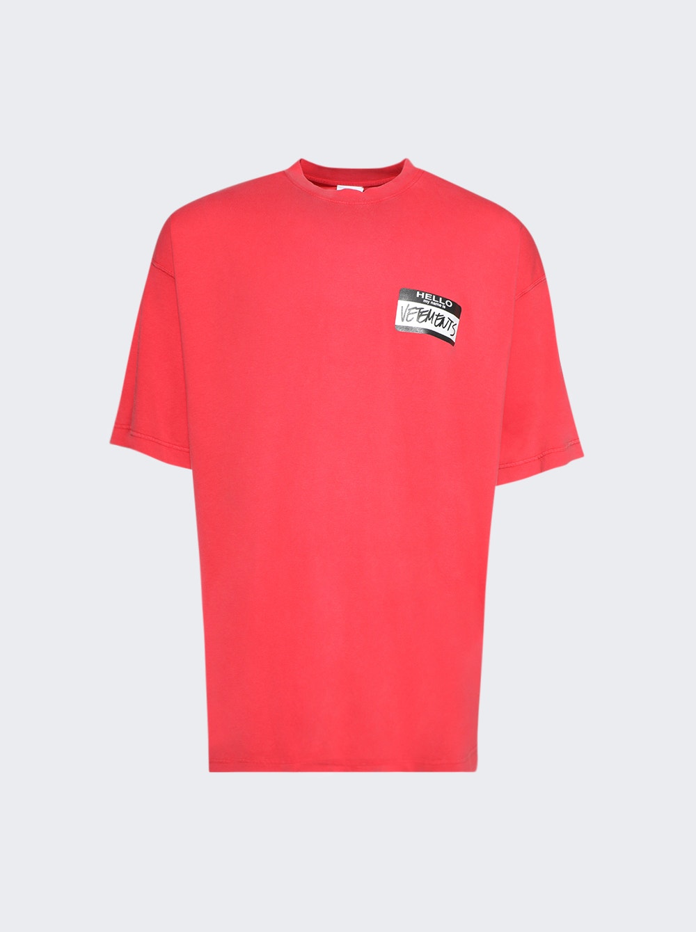 Hello My Name Is Vetements T-shirt Red | The Webster