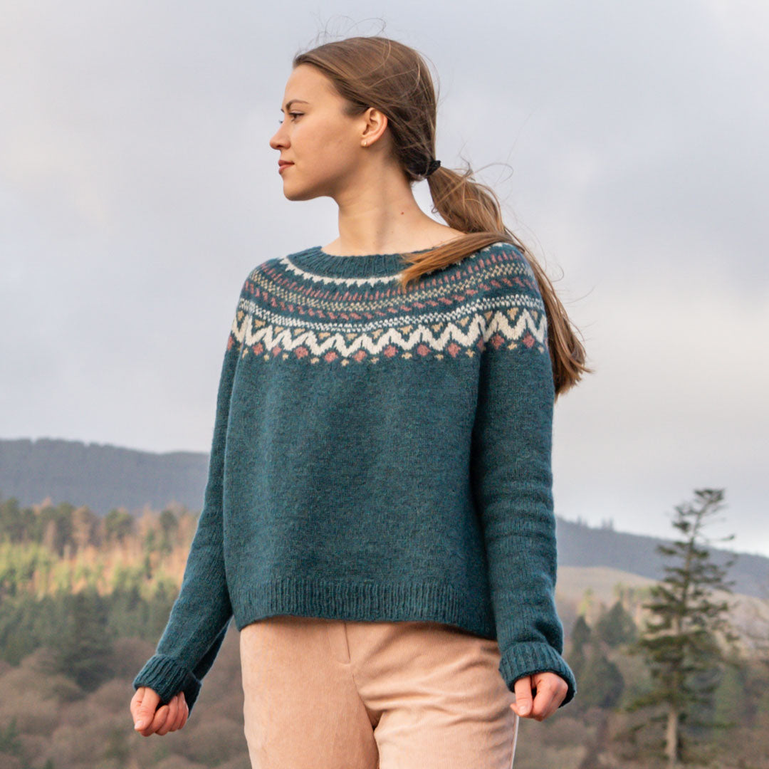 One Yoke Pattern knit in Lore – The Fibre Co.