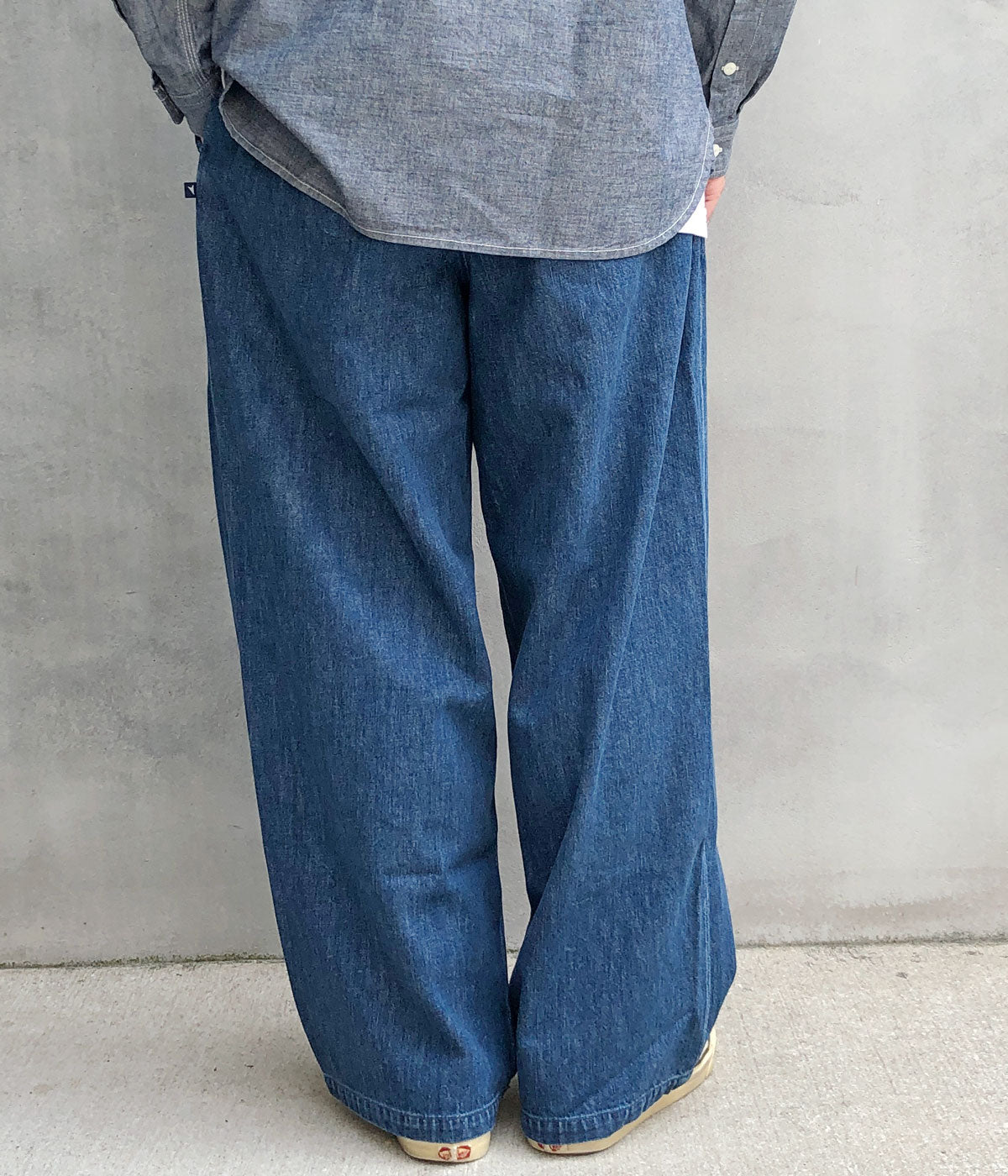 DESCENDANT/SF DENIM WIDE TROUSERS (INDIGO)