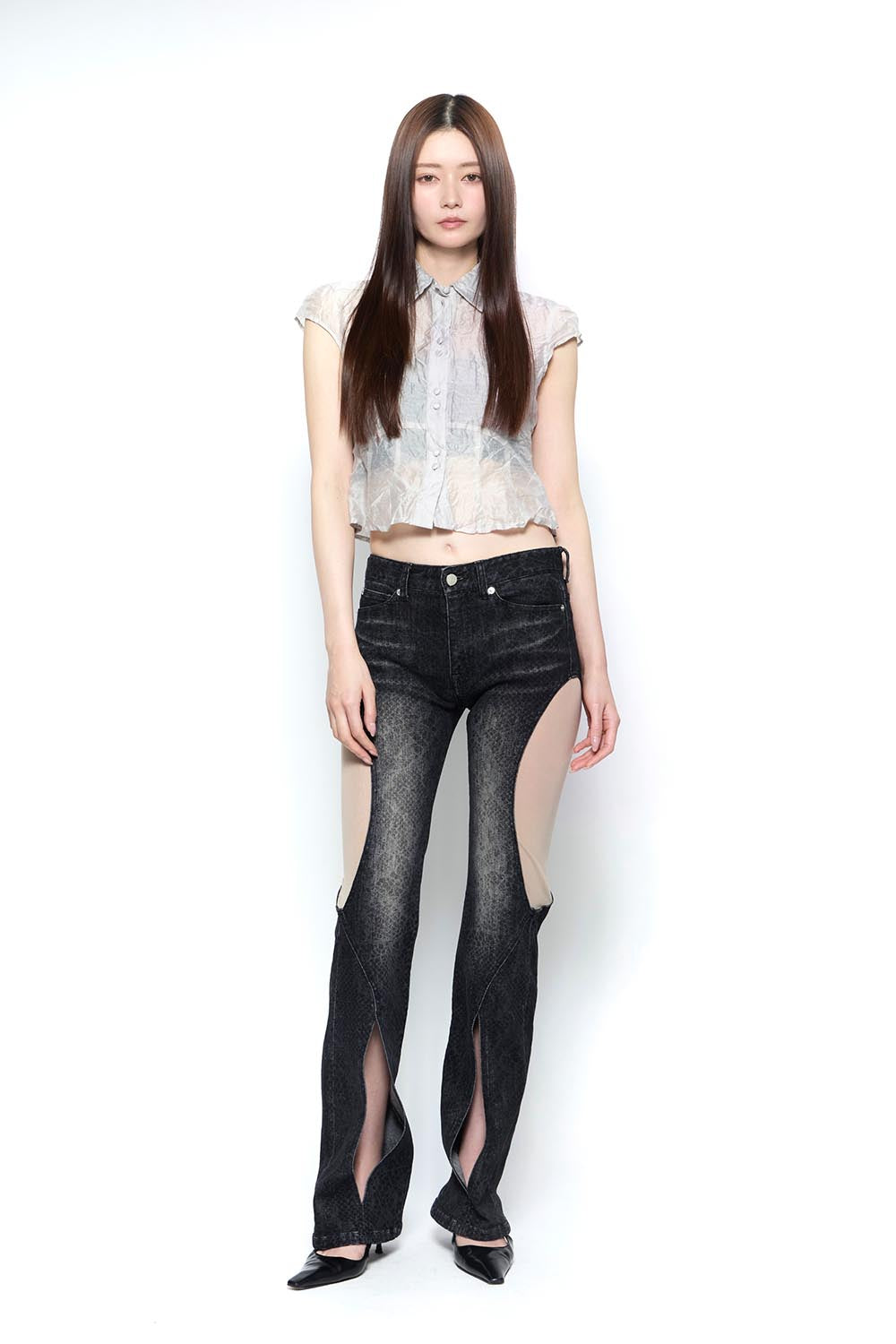 THEREDTHREAD / ザレッドスレッド】S cutting denim 3 lace