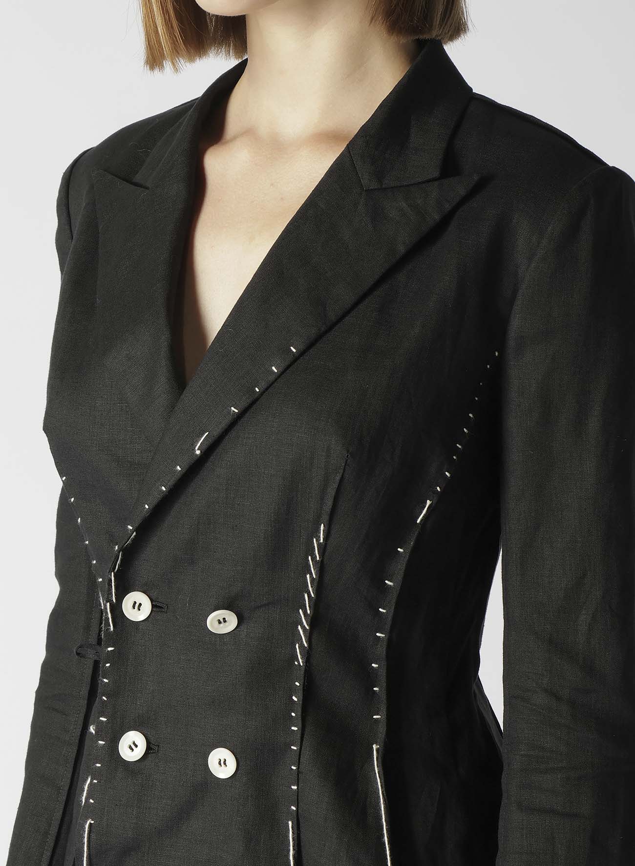 LINEN CLOTH 6B HAND STITCH DOUBLE JACKET – THE SHOP YOHJI YAMAMOTO
