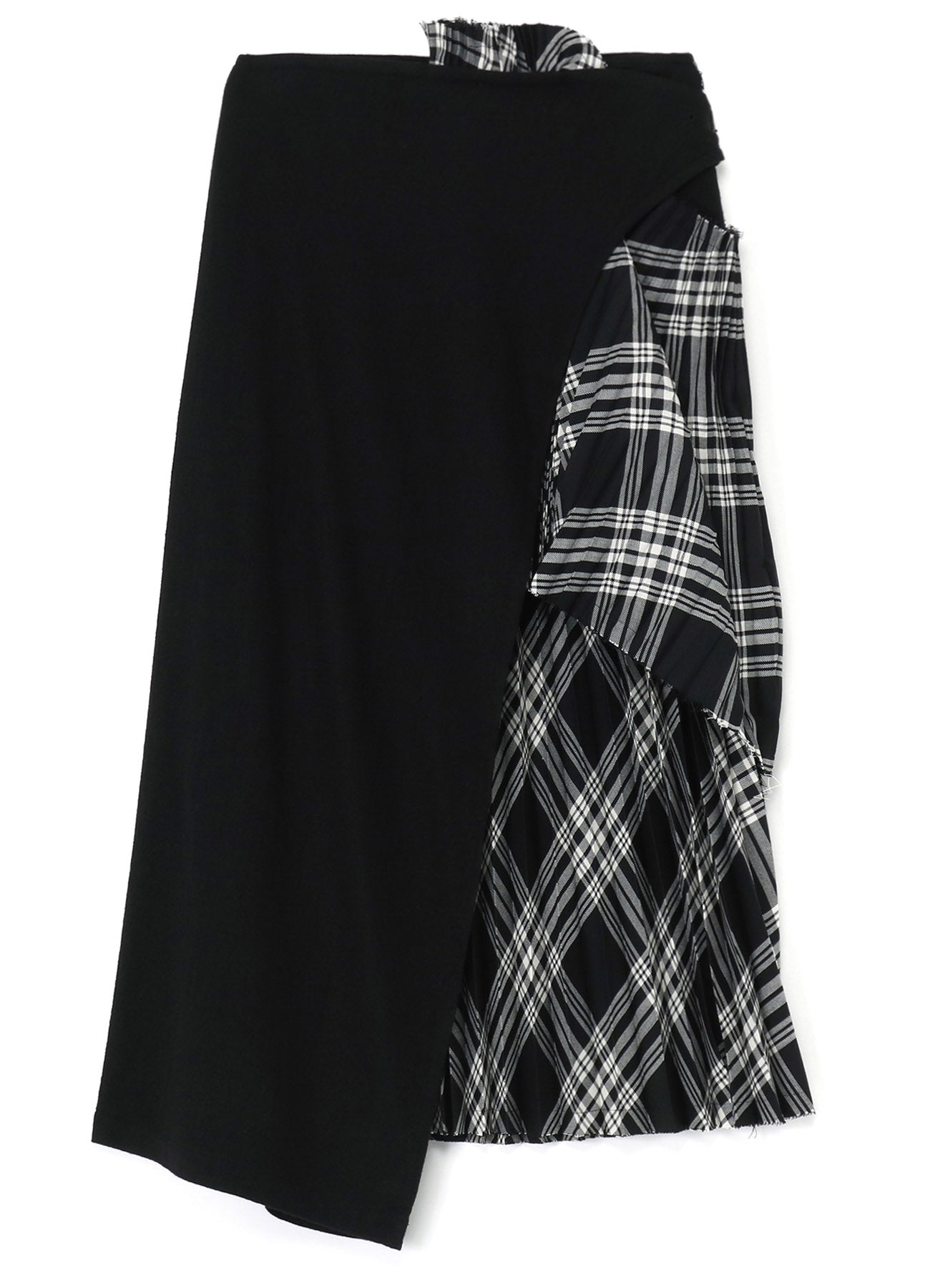 PLAID ASYMMETRIC PLEATED SKIRT – THE SHOP YOHJI YAMAMOTO