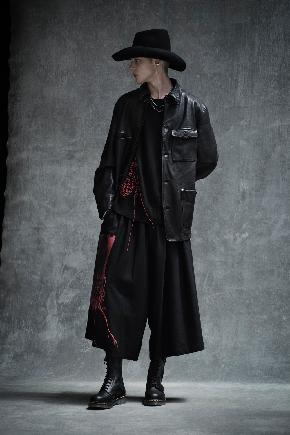 WASHED SHEEP LEATHER COVERALL WITH WORKWEAR DETAILS(S Black): S