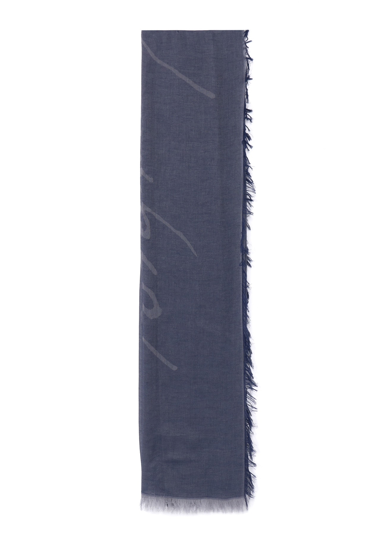 COTTON JACQUARD SIGNATURE STOLE(FREE SIZE Navy): Yohji Yamamoto