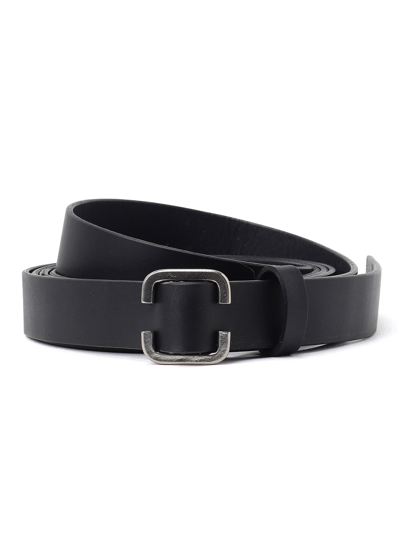 MATT SOFT OIL LEATHER LONG LENGTH BELT(FREE SIZE Black): Yohji