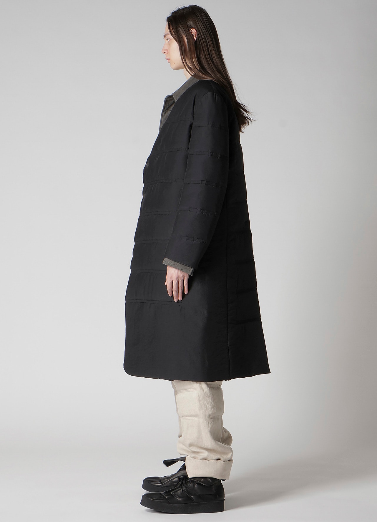 ASYMMETRY LONG LINER JACKET(S Black): Yohji Yamamoto POUR HOMME