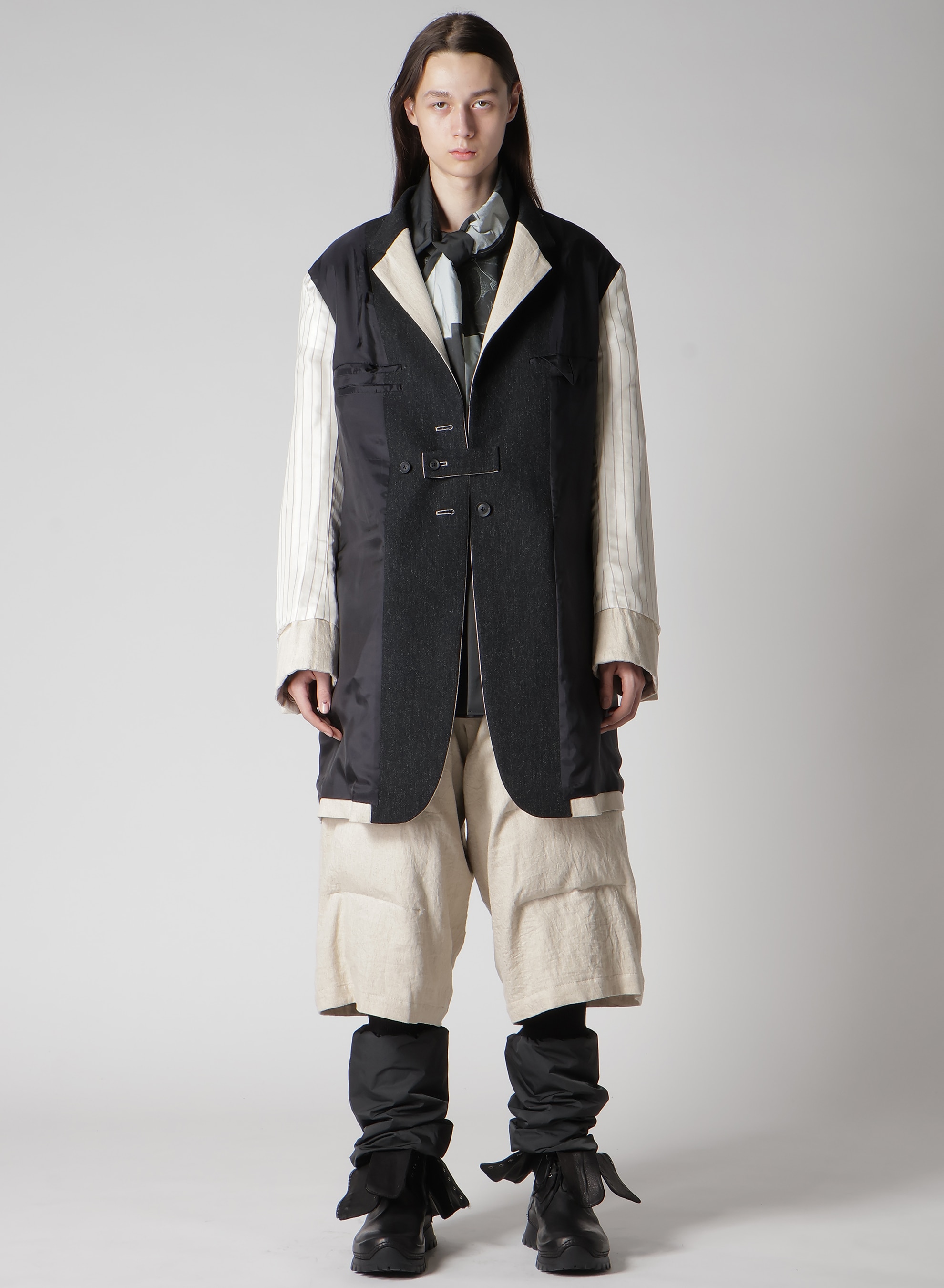 COLOR COMBINATION JACKET WITH LINER(S Beige): Yohji Yamamoto POUR