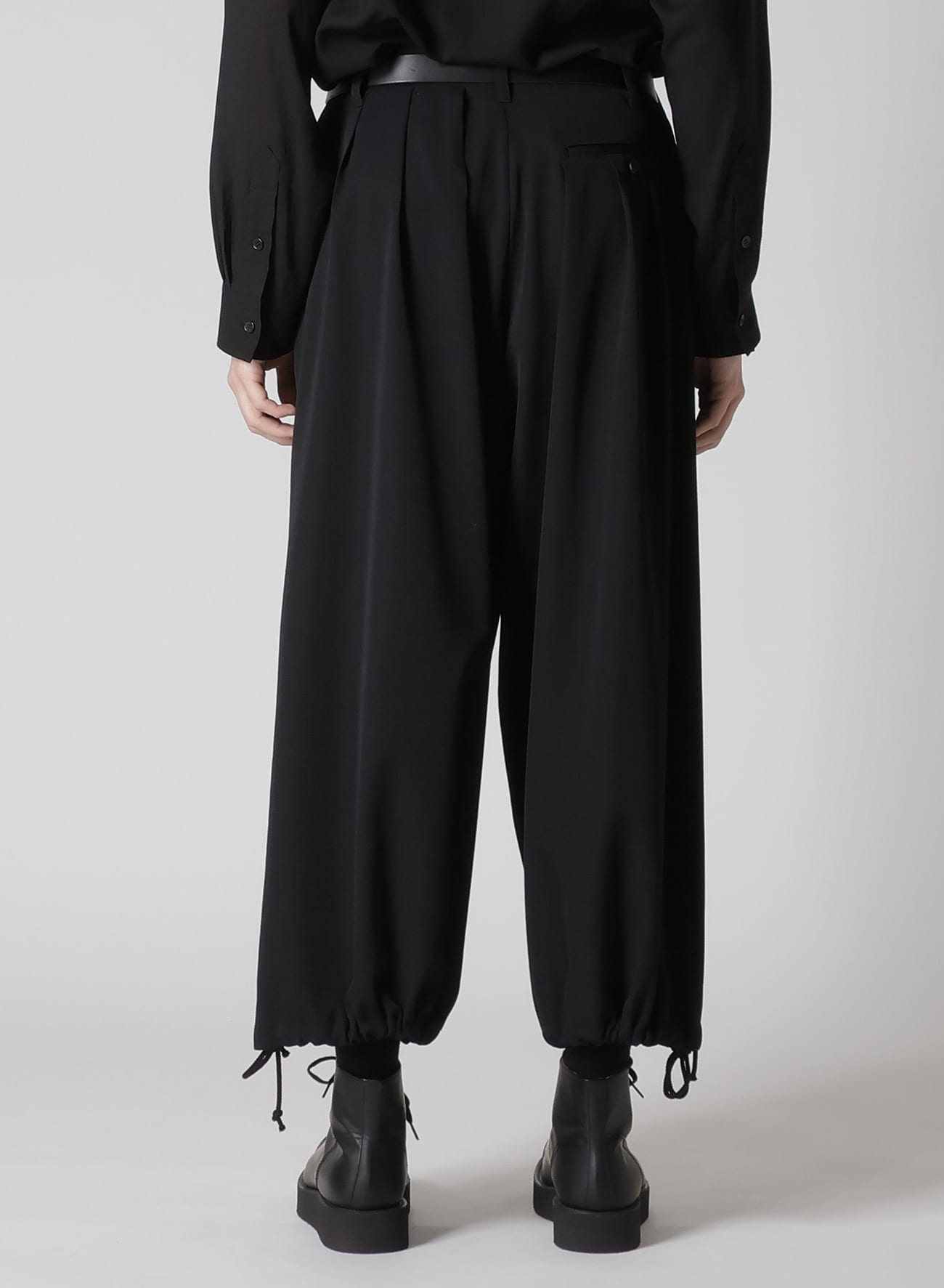 WOOL GABARDINE THIN BALLOON PANTS(S Black): Yohji Yamamoto POUR