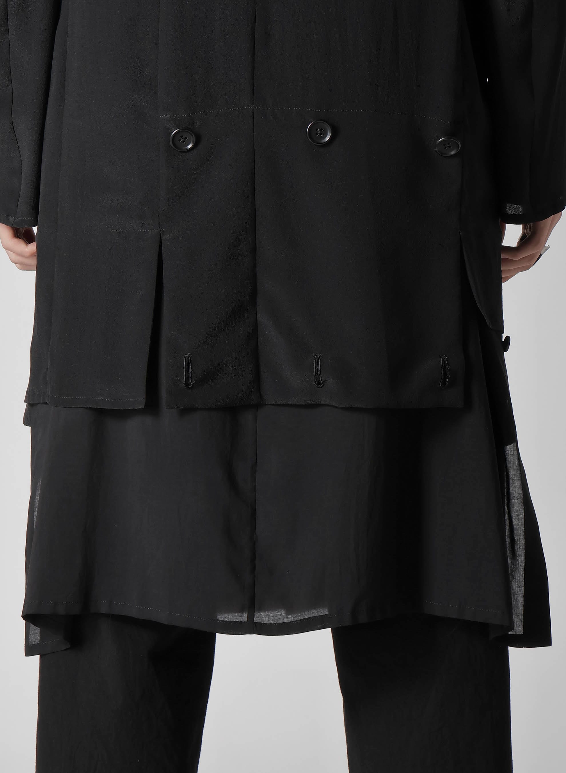 12M SILK DECINE ASYMMETRY BUTTON DETAIL JACKET(S Black): Vintage