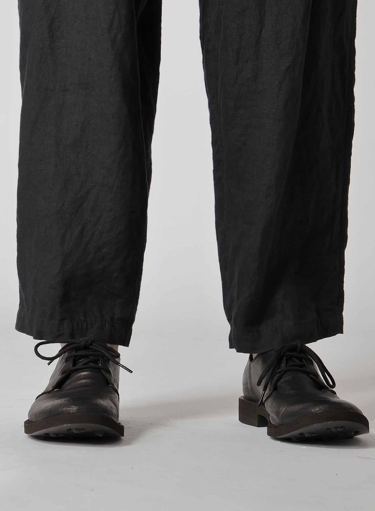 Y's for men x 120% LINO LINEN?SIDE TUCK PANTS(S Black): Y's for
