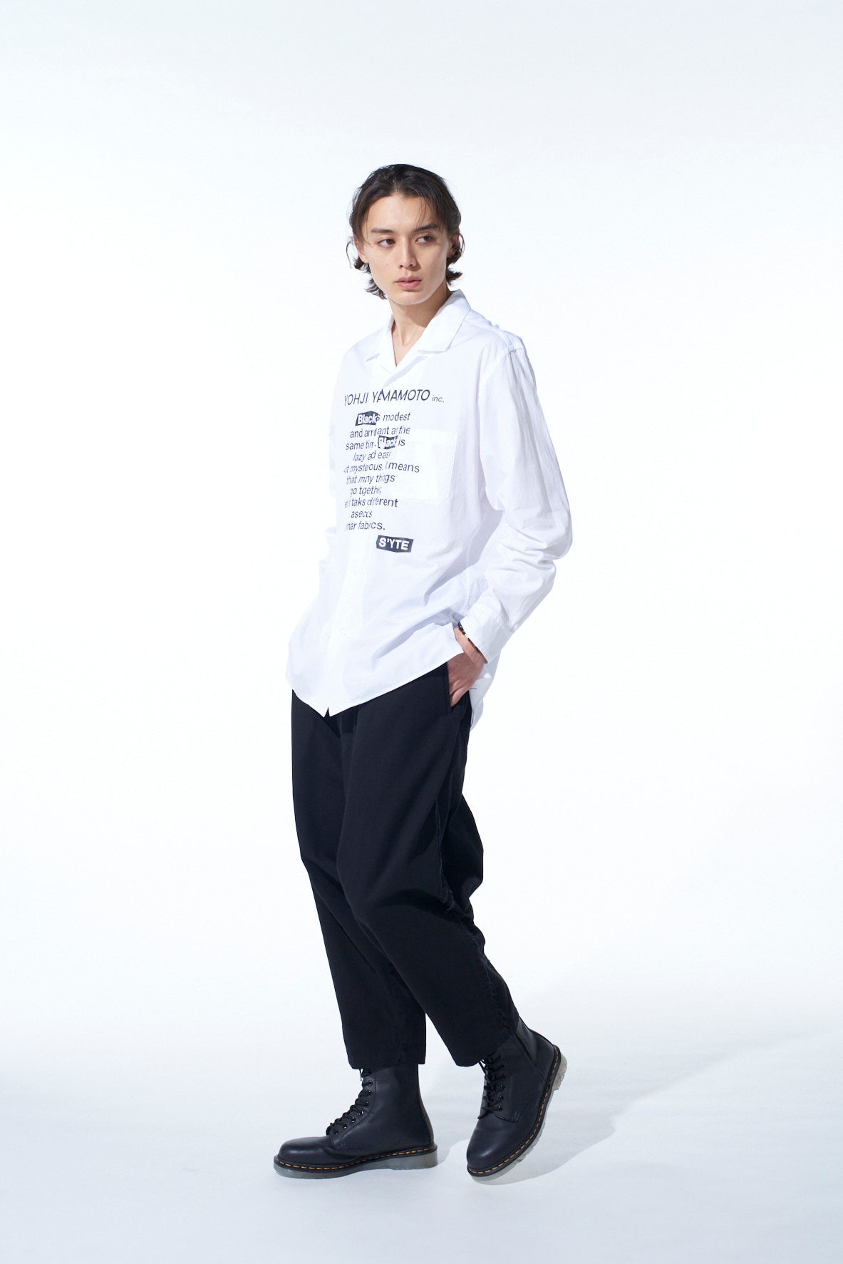 COTTON DRILL CUT-OUT SAROUEL PANTS(M Black): S'YTE｜THE SHOP YOHJI