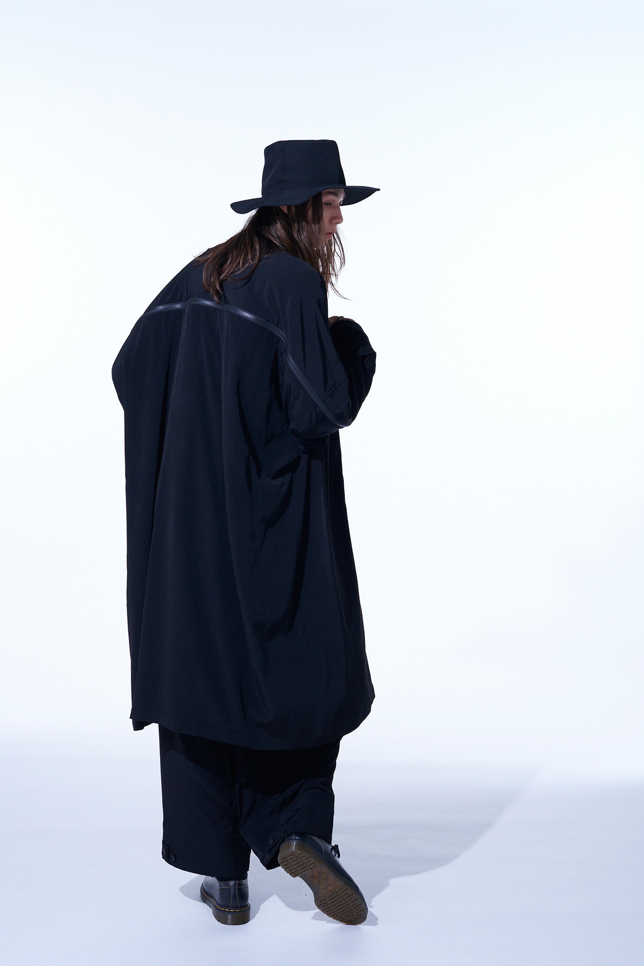 CREPE DE CHINE BACK YOKE ZIP COAT(M Black): S'YTE｜THE SHOP YOHJI