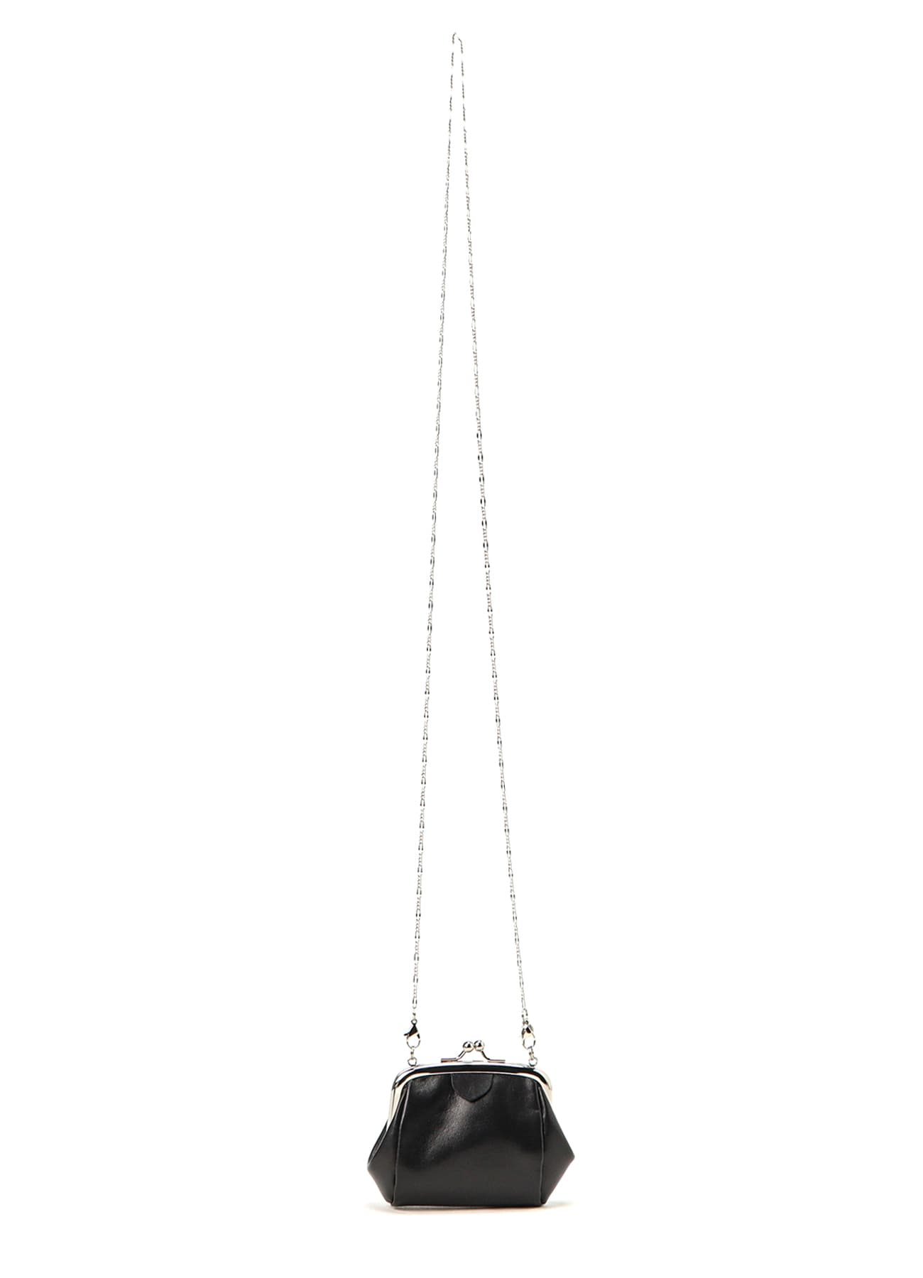 SEMI-GLOSS SMOOTH LEATHER CLASP NECKLACE M(FREE SIZE Black): Y's