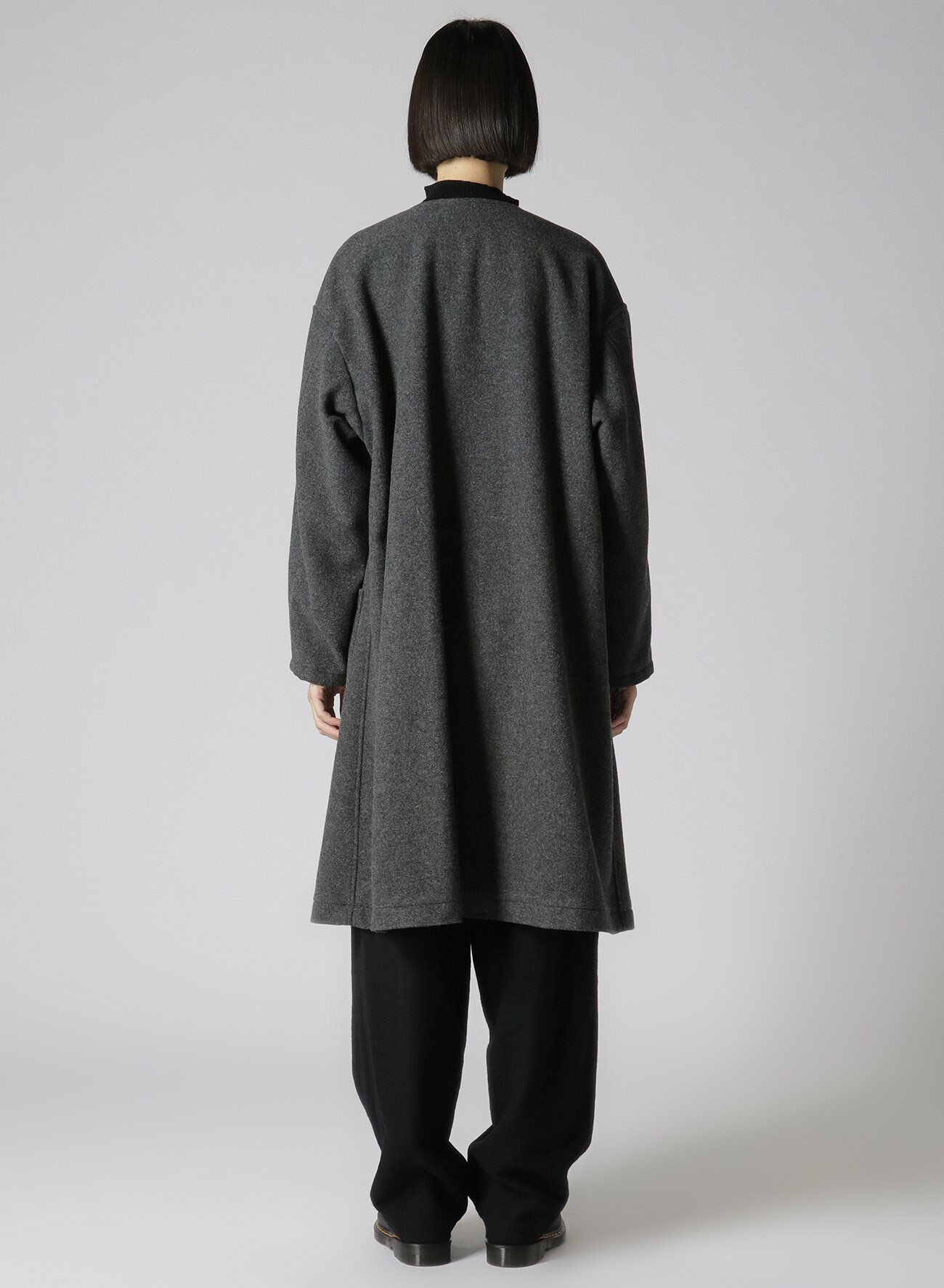 AIRY MOSSER COLLARLESS COAT(XS Grey): Soldes｜THE SHOP YOHJI YAMAMOTO