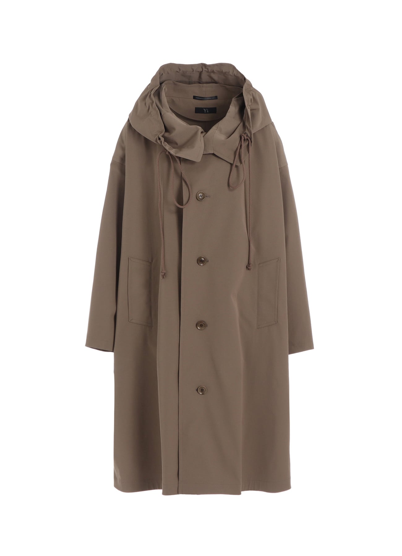 PE TWILL WATER REPELLENT HOODIED COAT(XS Black): Y's｜THE SHOP