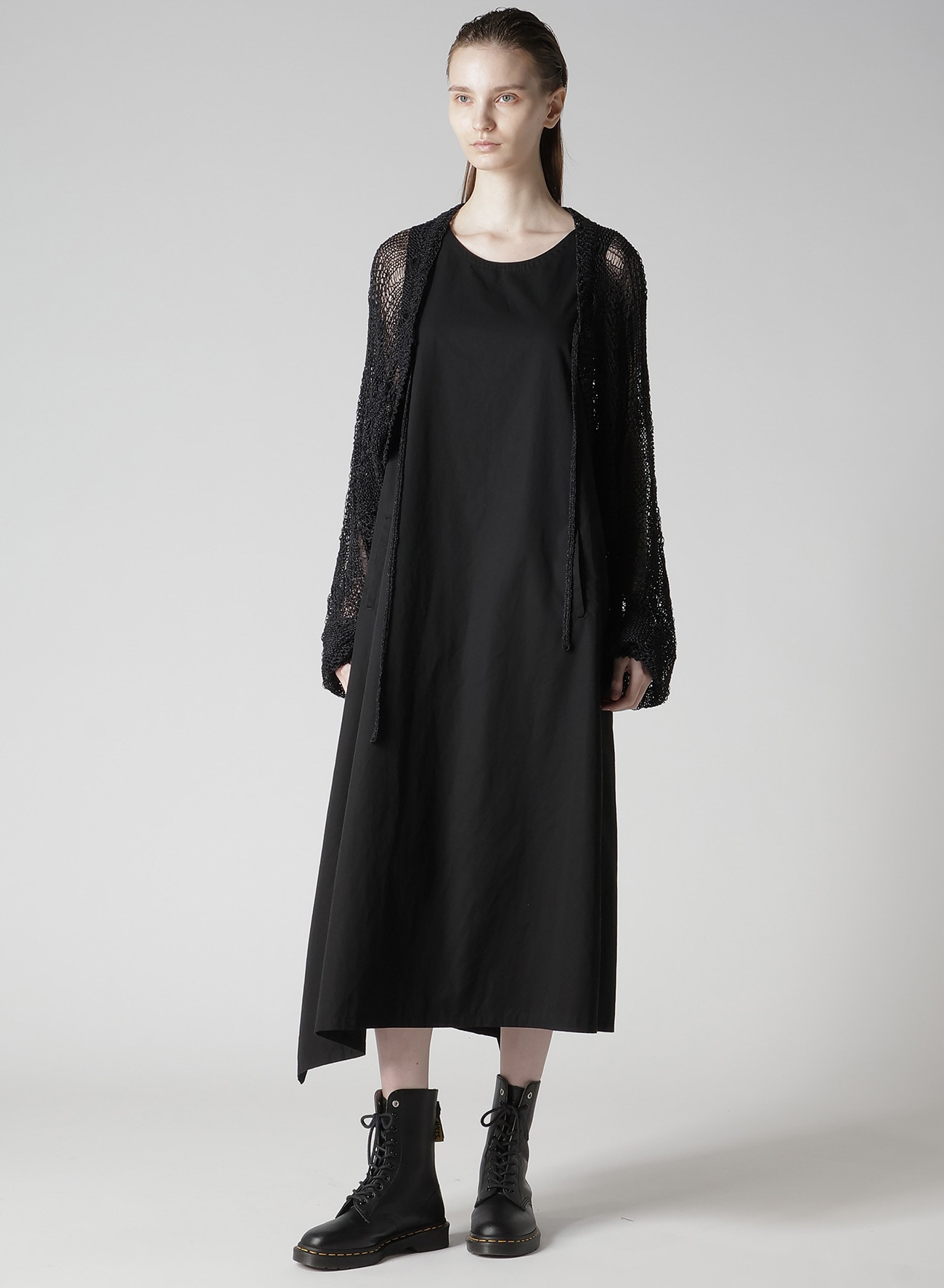 COTTON TWILL BACK CROSSED PULLOVER DRESS(XS Black): Y's｜THE SHOP