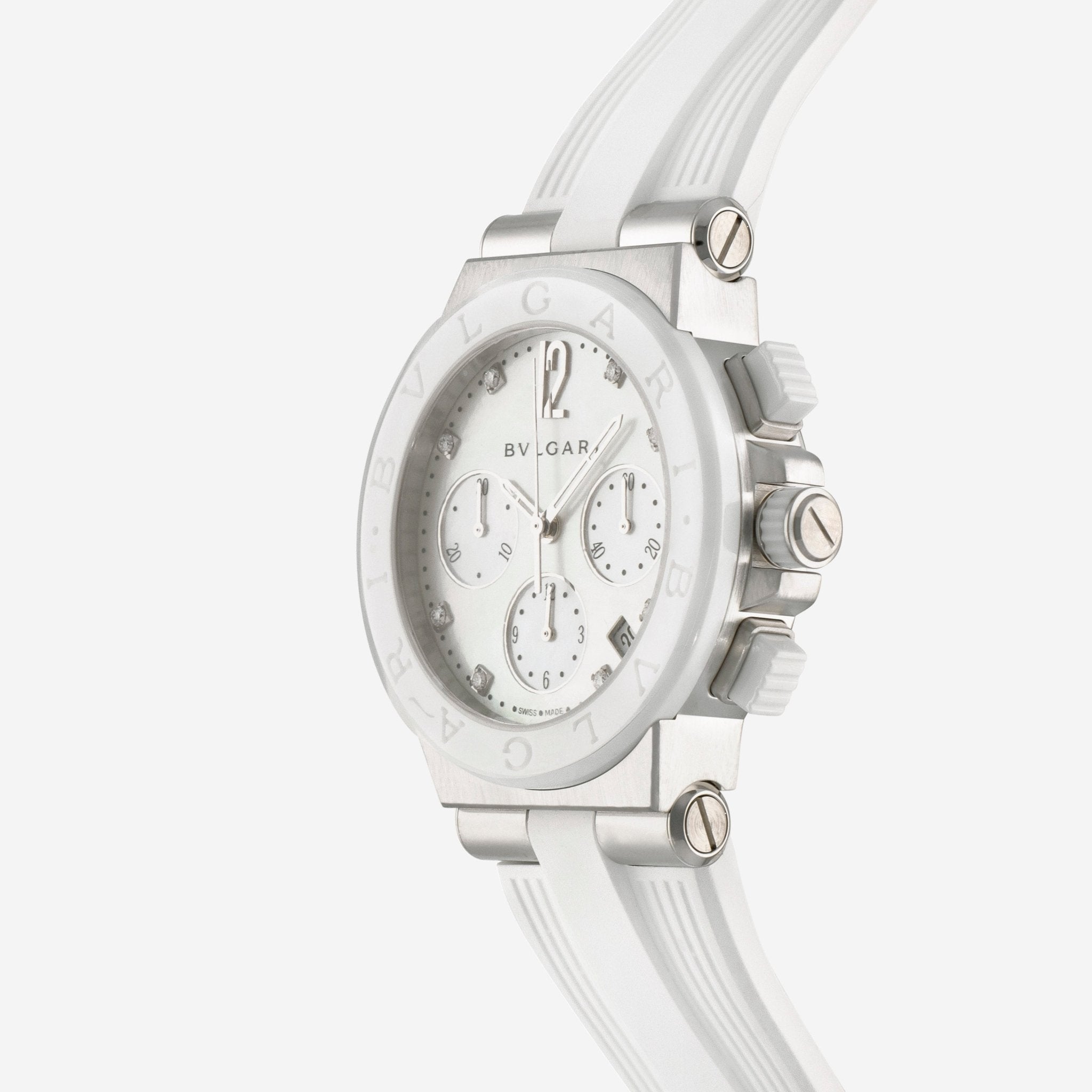 Bulgari Diagono Chronograph Mother of Pearl Diamond Automatic
