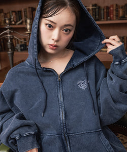 Vintage styles Heart logo zip hoodie – That's life online store