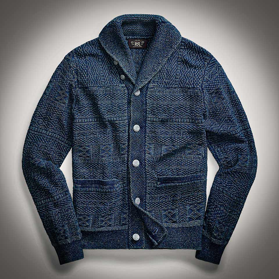 RRL/INDIGO SHAWL COLLAR CARDIGAN/88,000 - thing sting