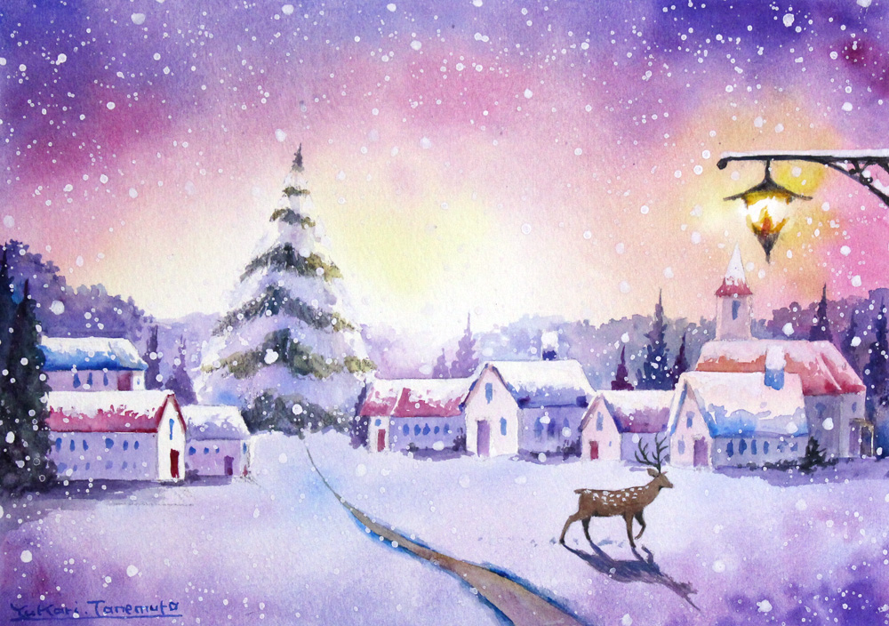 幸せな雪 | Yukari.Tanemura ｜インテリア絵画 アートの専門通販
