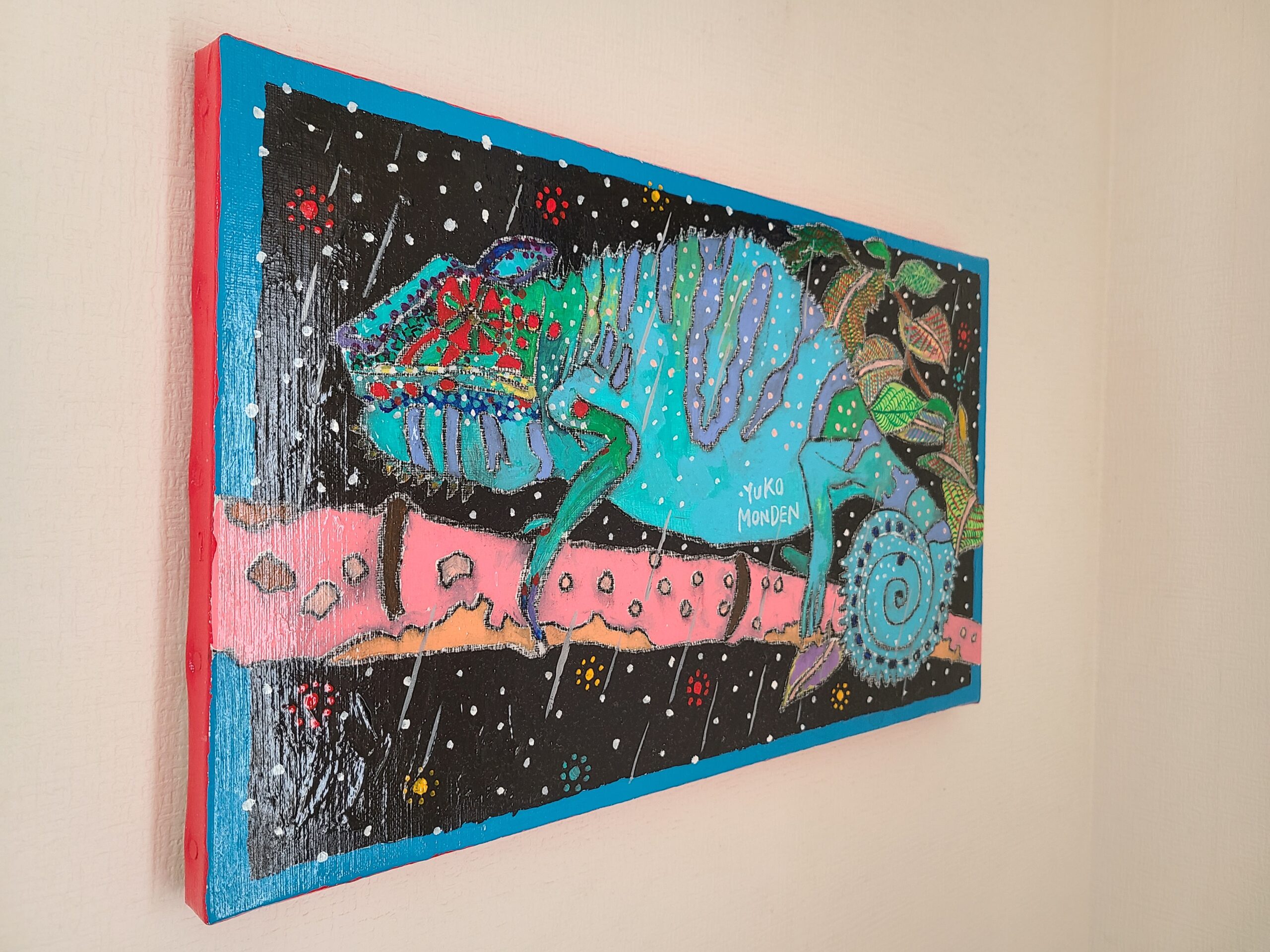 水色カメレオン | もんでんゆうこ ｜インテリア絵画 アートの専門通販
