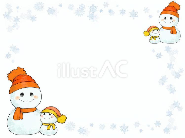 雪だるまフレームイラスト - No: 24471434｜無料イラスト・フリー素材