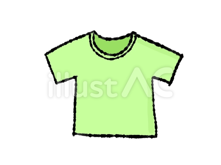 Tシャツ 服 半袖 シャツ 緑イラスト - No: 1229561｜無料イラスト