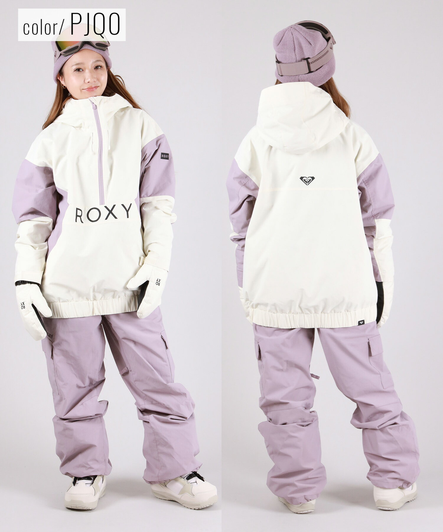 美品☆ROXY スノーボードジャケット 防水10K パープル L スキー