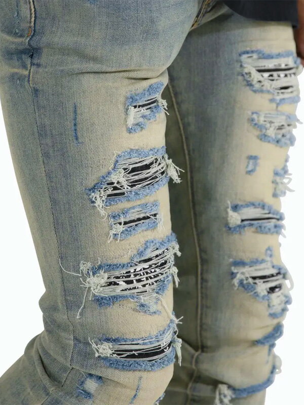 mnml ミニマル スキニー X165 PASLEY STRETCH DENIM ペイズリー