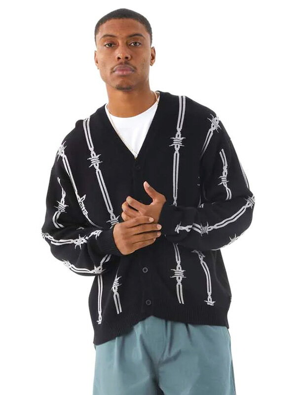 HUF ハフ カーディガン レディース メンズ 春 夏 黒 おしゃれ