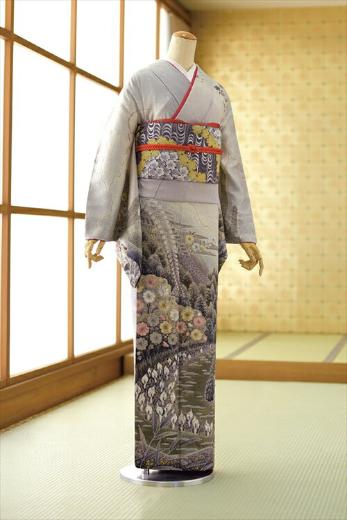 楽天市場】着物（カラーグレー・種類（着物）訪問着,付下げ）（和服