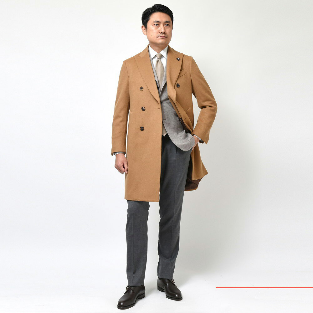 LARDINI（ラルディーニ）ウールフランネルソリッドダブルチェスター