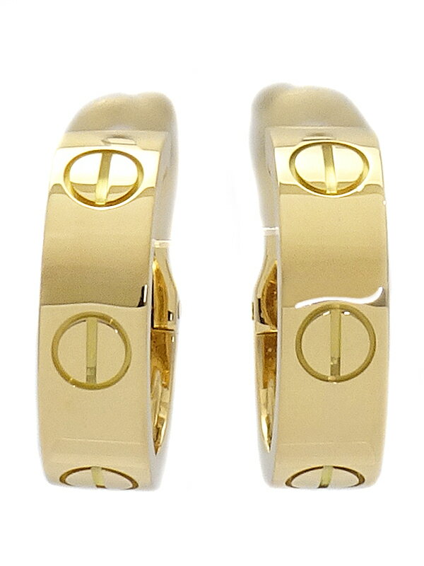 Cartier】カルティエ『K18YG LOVE ラブ フープ ピアス クラシック