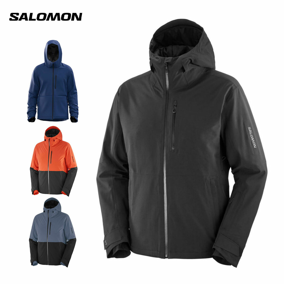 Salomon スキーウェア 上下 ライムイエロー/ネイビーS（日本M