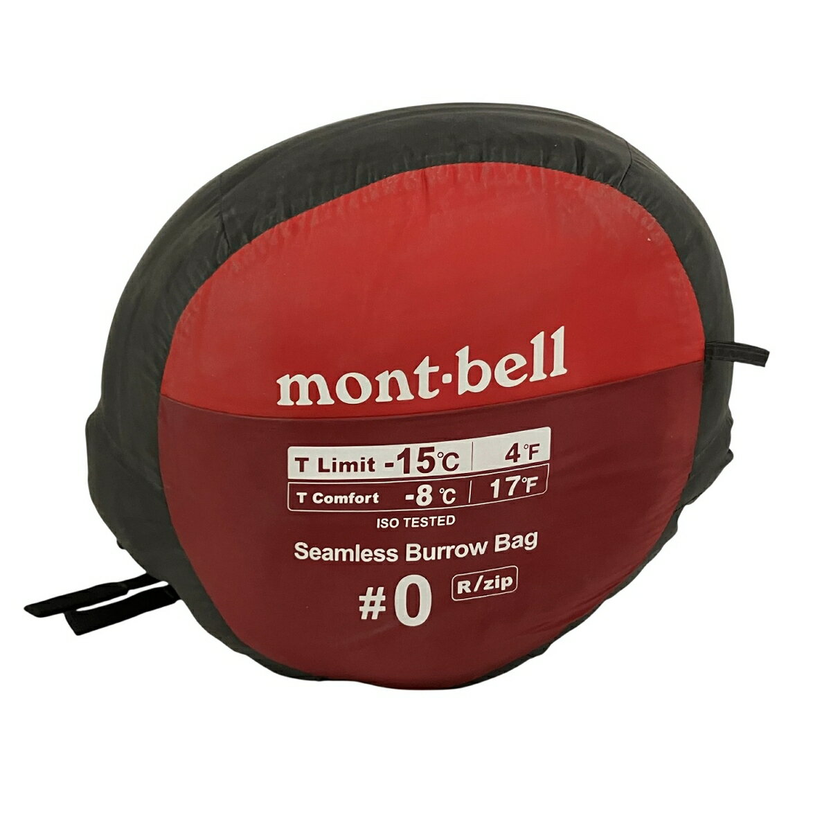 mont-bell Burrow Bag 0 寝袋 レッド/ブラック シームレス