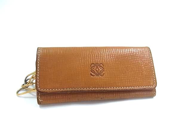 LOEWE ゴールド レザーポーチ ケース キーケース レザー 本革 LOEWE
