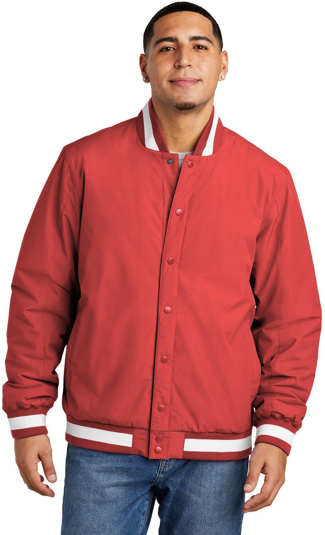 Sport-Tek Insulated Varsity Jacket with custom logo embroidery