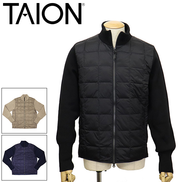 正規取扱店 TAION (タイオン) 102WZSN HI NECK KNIT+DOWN JACKET