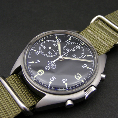 CWC クロノグラフ ミリタリー仕様 英国軍用 黒文字盤 美品