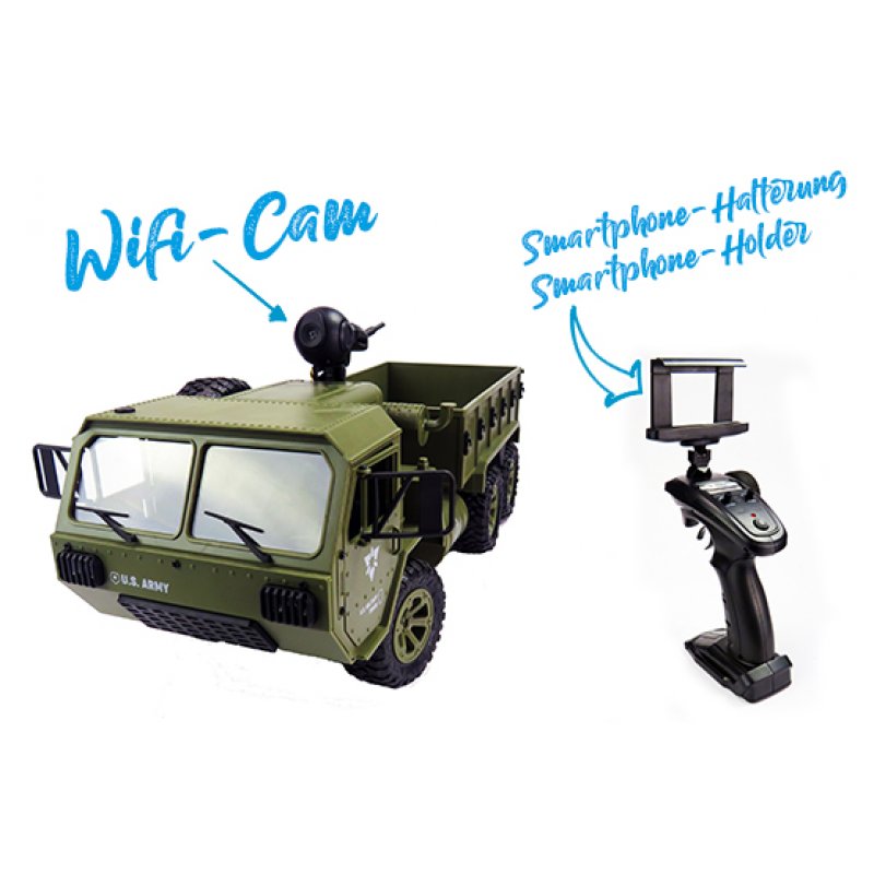 US Army U.S Military Truck 1:12 6WD 2.4 GHz RTR inkl. Wifi Kamera