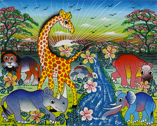 u*8様 Tingatinga ティンガティンガ 絵 20*28cm (F3号 u*8様